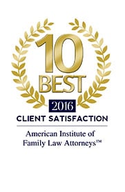 American Institute of Family Law Attorneys, Ten Best in Client Satisfaction, 2016